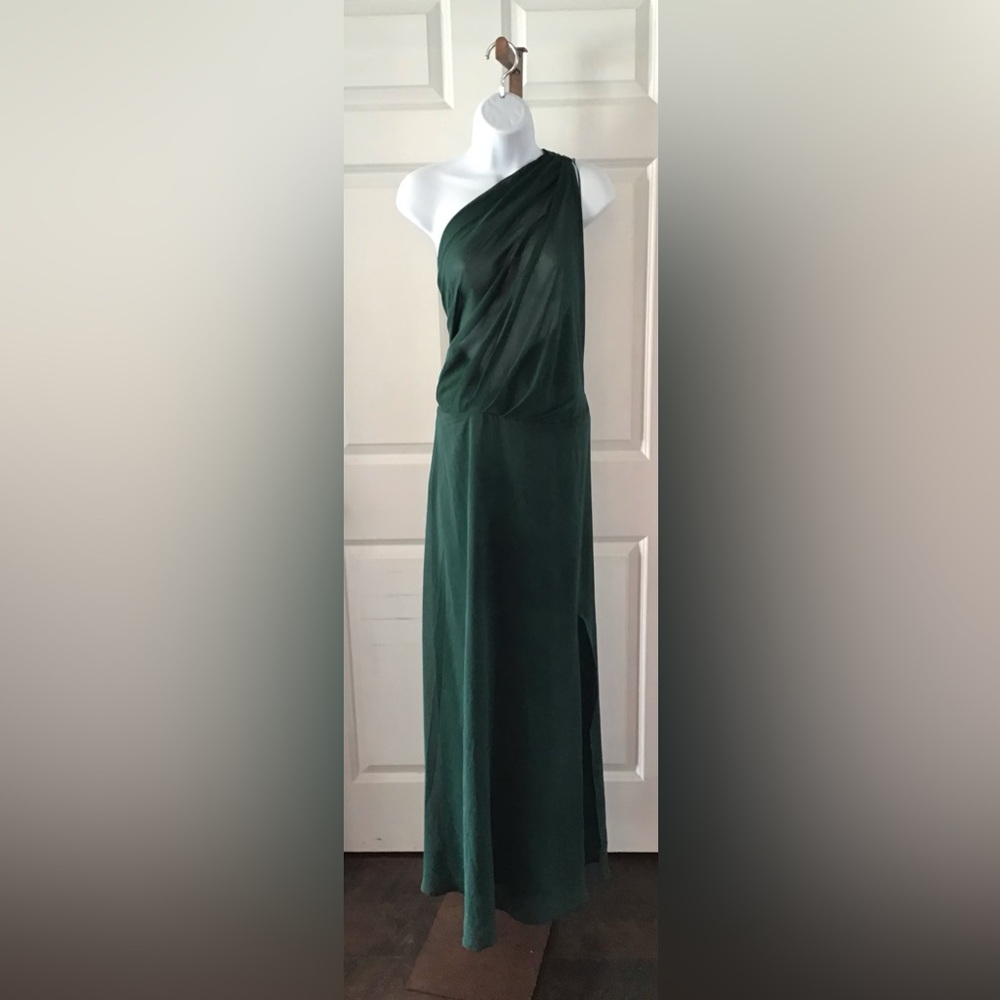 Birdy GreyHunters Green One-Shoulder Gown
